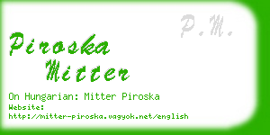 piroska mitter business card